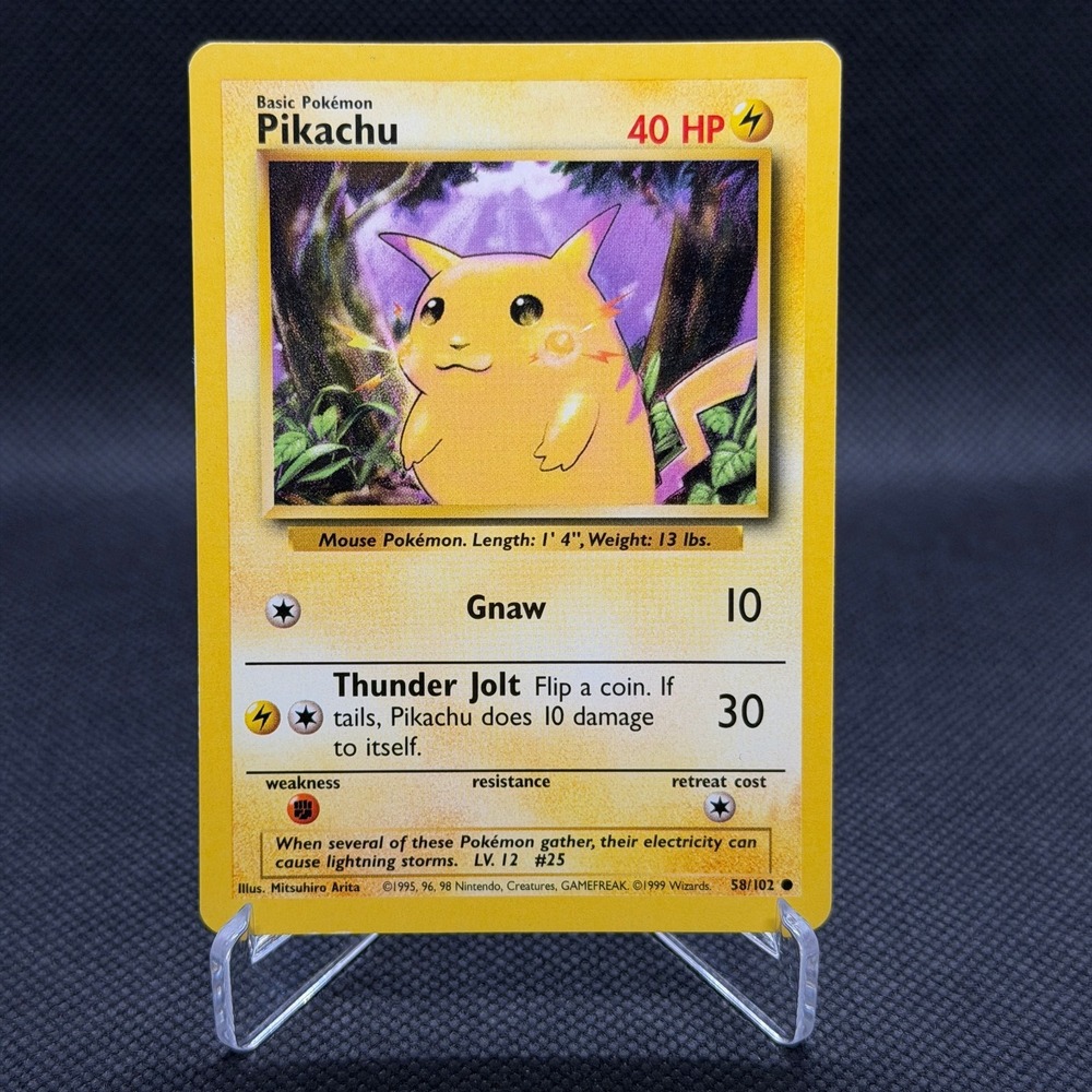 Pikachu 1999 Base Set #58 Common Pokemon Card LP